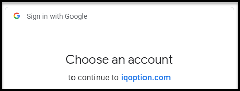 IqBroker - choose gmail accouint to register account