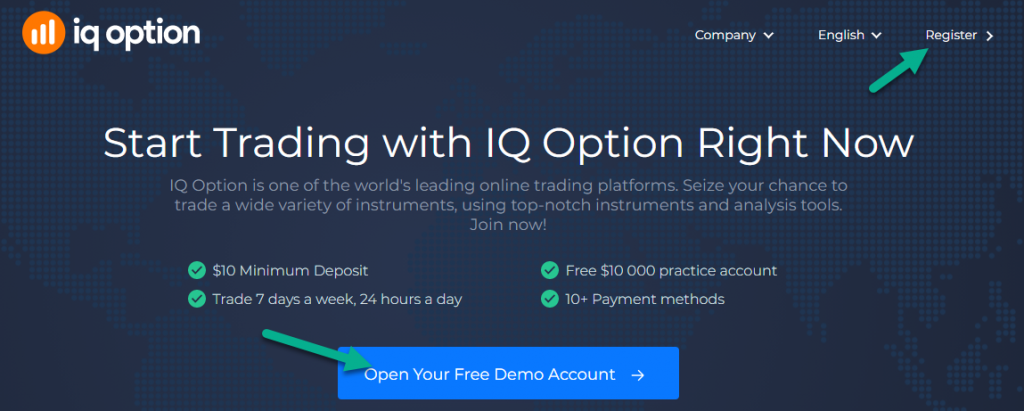 IqBroker - Open / Register account