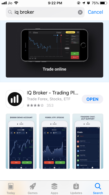 IqBroker Trading app for iOS