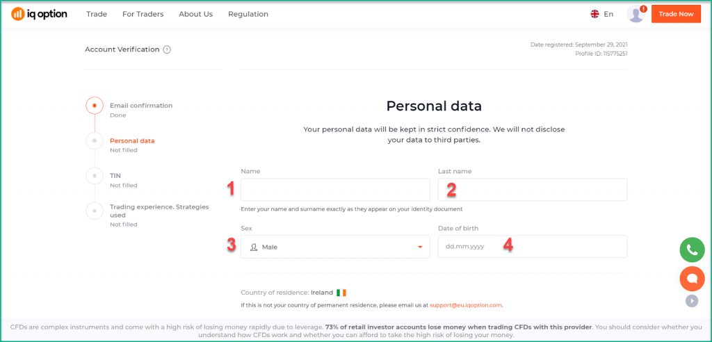 IqBroker Personal Data