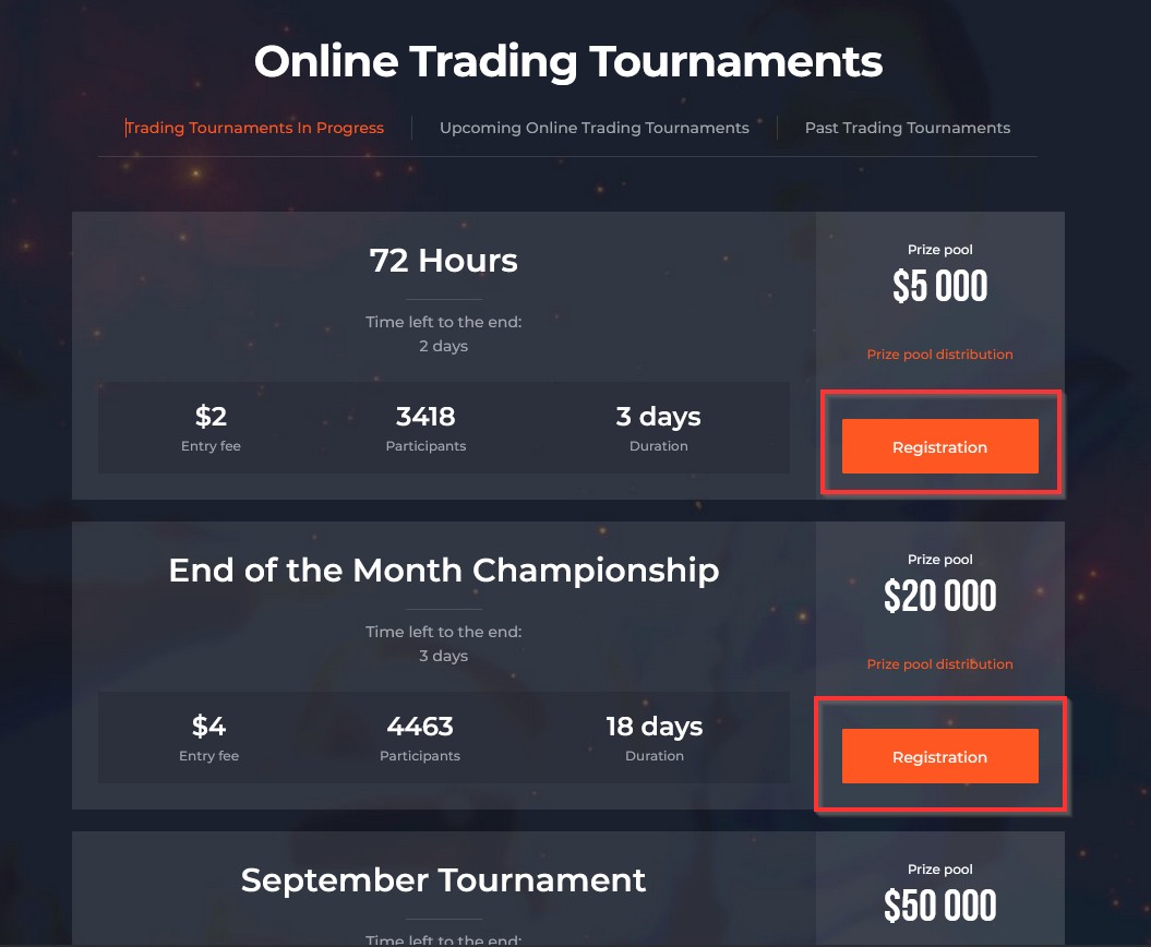 IqBroker Registration on Tournament