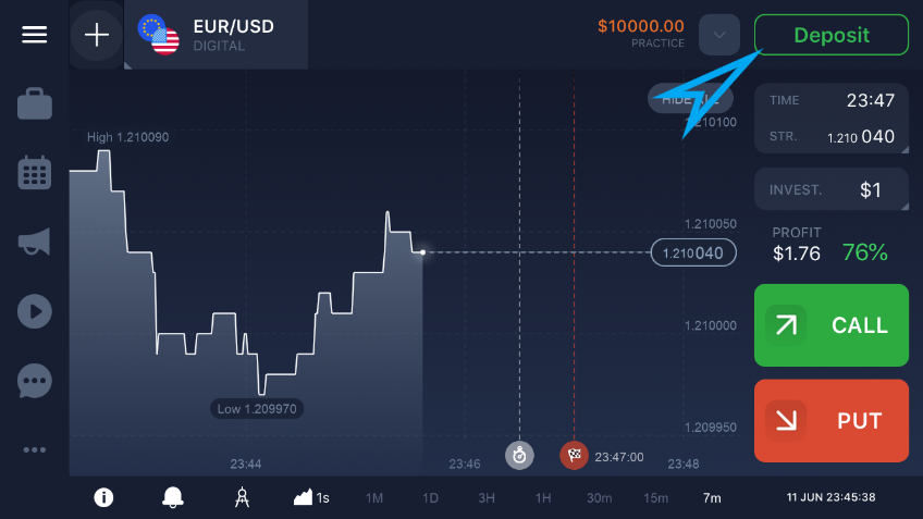 IqBroker iOS App Deposit