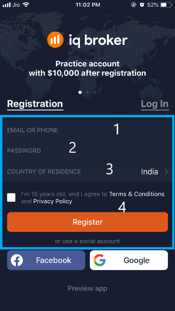 IqBroker iOS App Registration